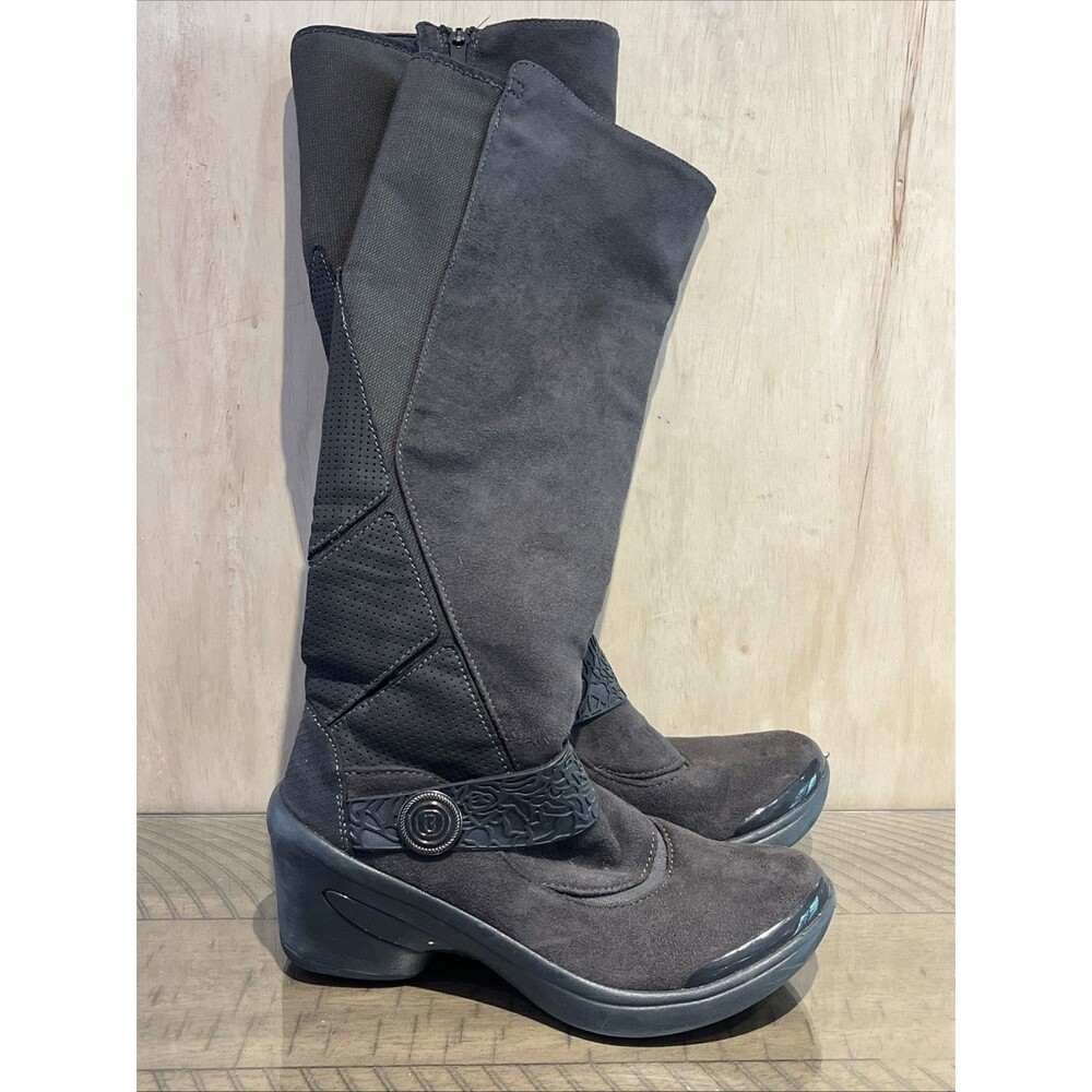 Bzees Tall Boot Womens Size 6.5 Tall Grey Fall Fashion Zip-Up Riding Euphoria